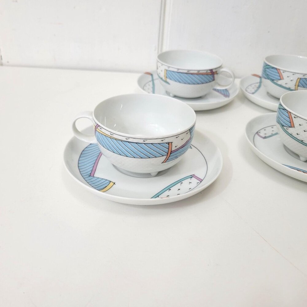 Rosenthal Germany New Wave Studio-Line Cups and Saucers Set of Six - Picture 5 of 7